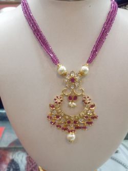 13. Necklace & Locket with beautiful art pink stones and pearls
